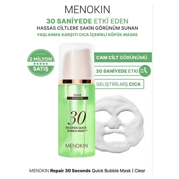 Menokin 30 Seconds Quick Bubble CICA 95 ml Köpük Yüz Maskesi