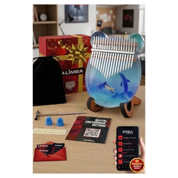 Midex KLX-650-PAK 17 Tuşlu Okyanus Cam Full Set Kalimba