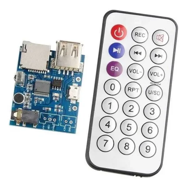 MP3 Kumandalı Amfi Devresi SD Kart + USB Bellek Destekli