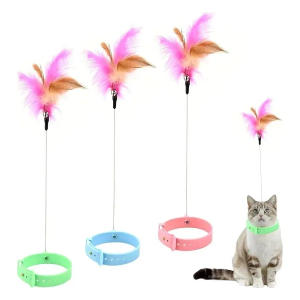 Mucit Home Kedi Boyun Oltası Hareketli Tüylü Ayarlanabilir Kedi Oyuncağı Eğlenceli Tasma