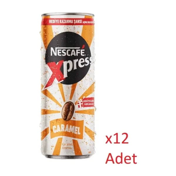 Nescafe Xpress Caramel Kahve Aromalı Sütlü İçecek 250 ml - 12 Adet