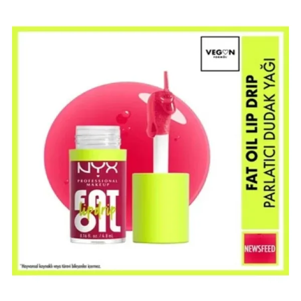 NYX Professional Makeup Fat Oil Lip Drip Parlatıcı Newsfeed Dudak Yağı