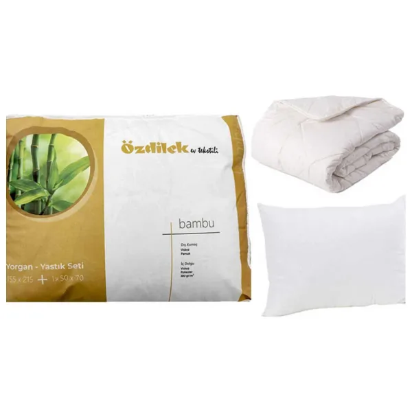 Özdilek 155x215 cm Bambu Tek Kişilik Yastık Yorgan Seti
