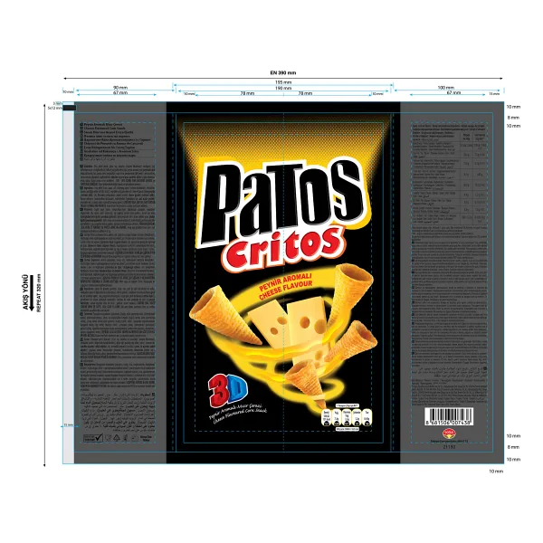 Patos Critos Peynirli Süper Boy Cips 115 gr