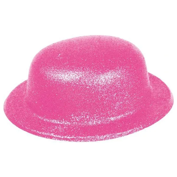 Pembe Renk Simli Melon Yuvarlak Parti Şapkası 24X26 cm