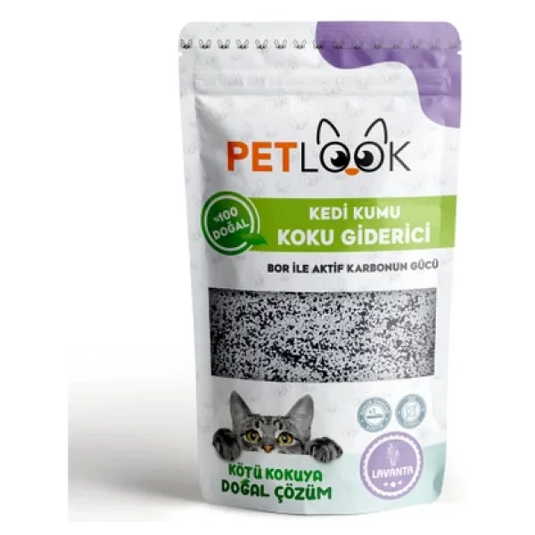 Petlook Kedi Kumu Koku Giderici Aktif Karbon Katkılı Kokusuz 300 gr (LAVANTA)