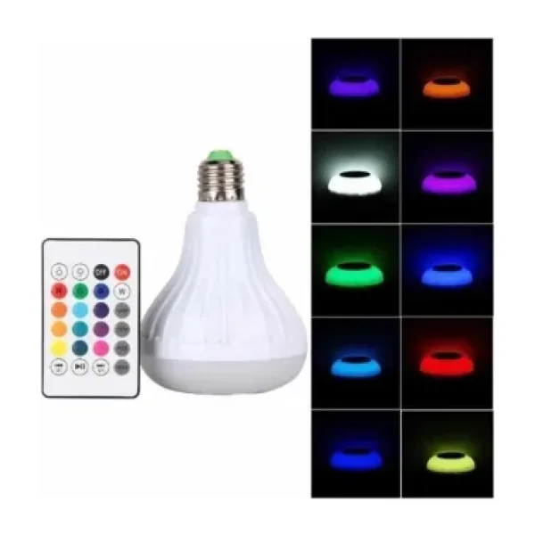 RGB Kumandalı Led Işık Bluetooth Hoparlör Ses Lambası Renkli Ampul