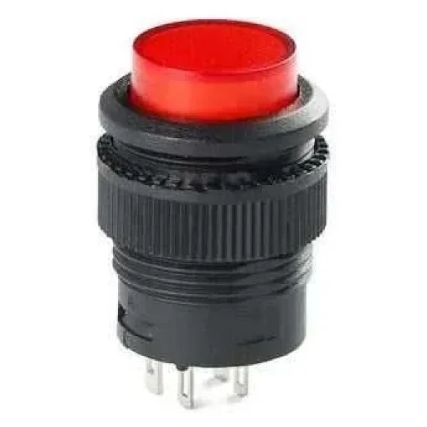RL16-503B 16MM Plastik 4 Pin Yaylı Buton Kırmızı