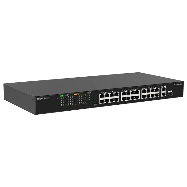 Ruijie Reyee RG-ES126FGS-P 24 Port PoE 2 Uplink + 1 SFP 370W Rackmount Switch