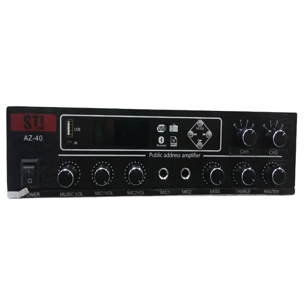 STI Az-40 2x80W 2 Bölgeli Trafolu Bluetoothlu Mikser Amfi