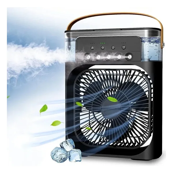Taşınabilir Işıklı 5 Spreyli Vantilatör Buzlu Buharlı Vantilatör Mini Fan Nemlendirici