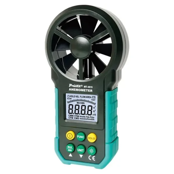 Ten,Proskit MT-4615 Dijital Anemometre Rüzgar Hız ve Hava Debi Ölçer LCD Ekranlı
