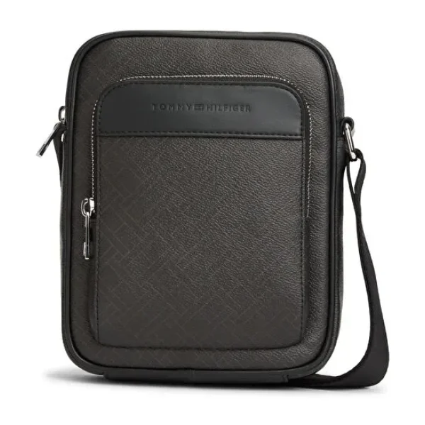 Tommy Hilfiger Siyah Erkek Postacı Çantası TH FLAG MONOGRAM MINI REPORTER