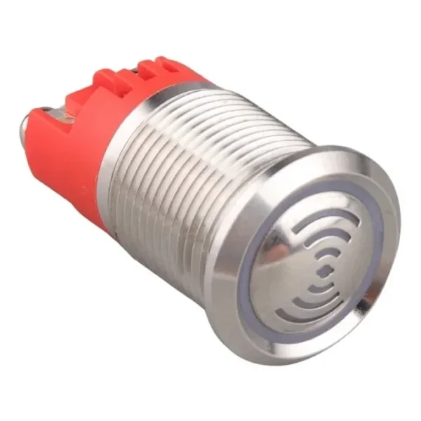 WD16F-P0-S220VR LX 16mm Sabit Sesli Işıklı Metal Buzzer - 220V