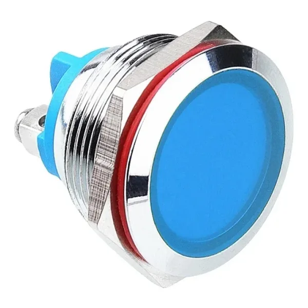 WD22L-P0 22mm 12-24V Metal Sinyal Lambası - Mavi