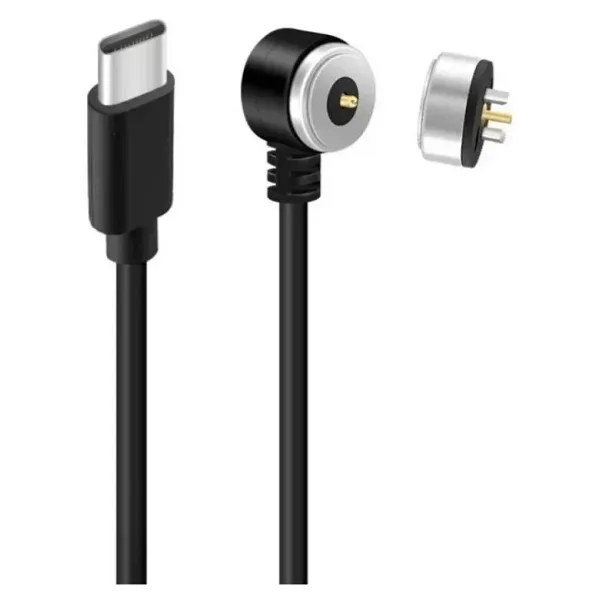 2-Pin 10mm 90C Kablolu Pogo Pin Manyetik Konnektör Takımı - Type-C Soketli
