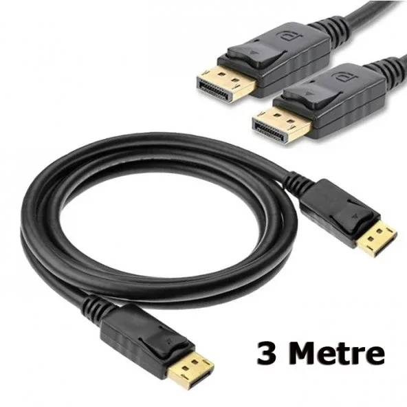 3m Metre Mini Displayport to Displayport Kablo - Display Port DP