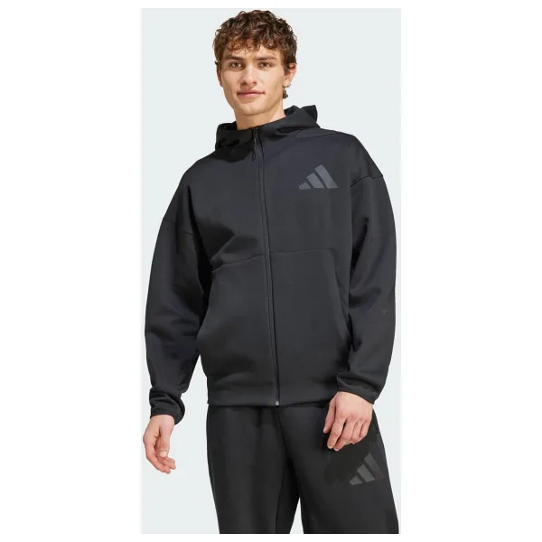 Adidas Z.N.E. JE7538 Kapüşonlu Siyah Erkek Eşofman Üstü