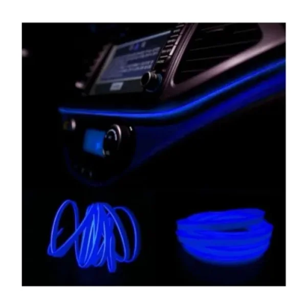 Araç Araba Içi Torpido Ledi Renkli Ip Neon LED 2 Metre Mavi Neon