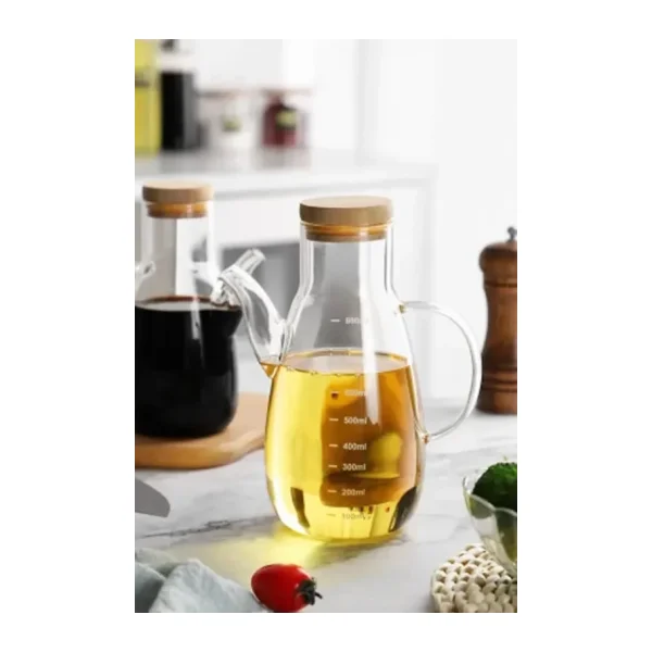 Arow Sonat Bambu Kapaklı Cam Yağlık 1000 Ml TR-4133