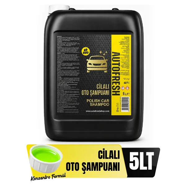 AutoFresh Cilalı Oto Şampuanı 5 Kg pH Nötr Yoğun Köpük Parlaklık Veren Araç Araba Yıkama Şampuanı