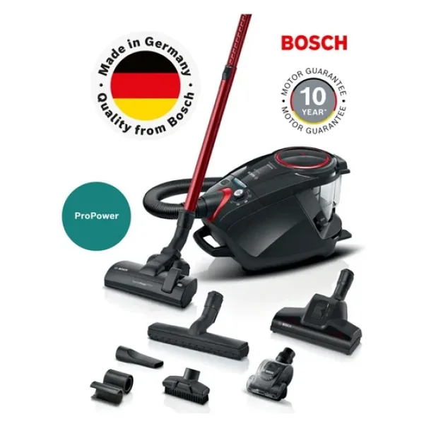 Bosch 10 YIL Motor Garantili Sessiz Güçlü Motor, Toz Torbasız Hijyenik Temizlik -Bosch Serie 8 ProPower