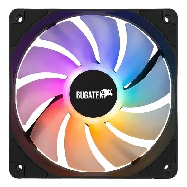 Bugatek Rainbow Pc Soğutma Fanı V2 12 V Rgb 4 Pinli 12 cm Sessiz Kasa Fan