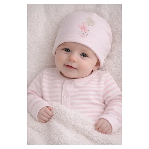 Caramell MY Baby Kumsal Soft Colour Balonlu Fil Baskılı Bebek Şapka/Bere //1595