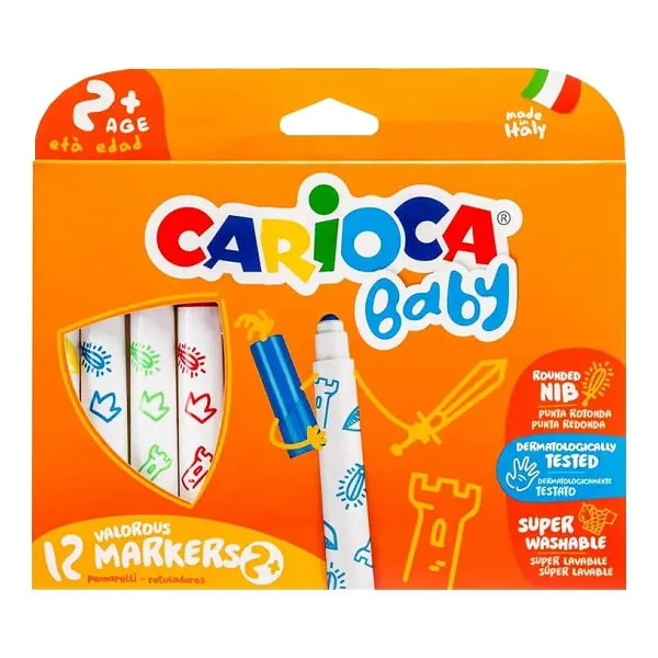 Carioca Baby Süper Yıkanabilir 12'li Jumbo Keçeli Kalem Seti