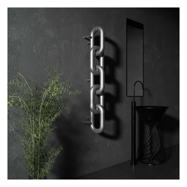 Carisa Link Dikey Paslanmaz Çelik Radyatör Modern Tasarım Satine 130x24 Cm