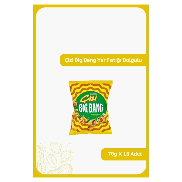 ÇİZİ Big Bang Yer Fıstığı Dolgulu Mini Kraker - 70 gram - 18 Adet