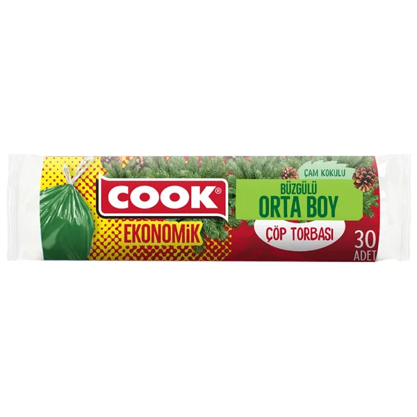 Cook Eko Büzgülü Çöp Torbası Çam Kokusu Orta 30'lu