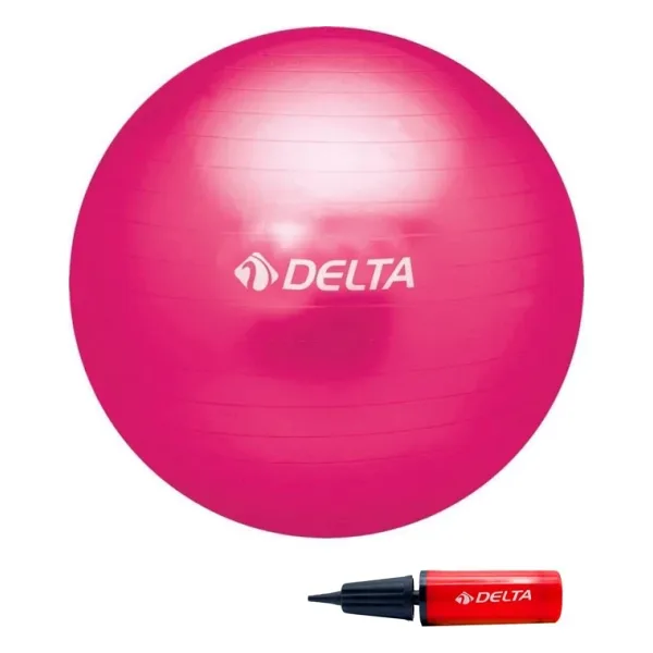Delta 65 cm Fuşya Deluxe Pilates Topu Ve Çift Yönlü Pompa Seti