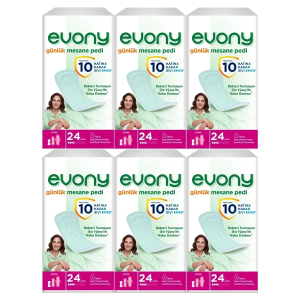 Evony Uzun 24'lü 6 Adet Günlük Mesane Pedi