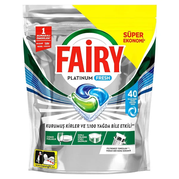 Fairy Platinum Fresh Bulaşık Makinesi Tableti 40'lı