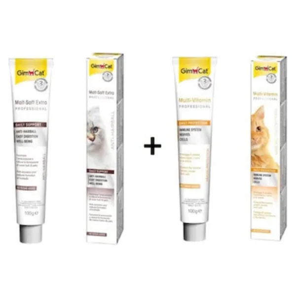 Gimcat Malt Soft Extra 100 gr + Multi-Vitamin 100 gr Kedi Macunu