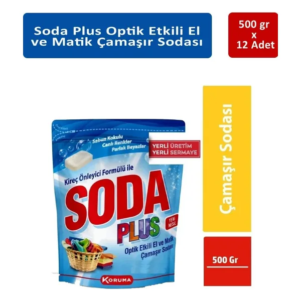 Hypo Soda Plus Etklili Çamaşır Sodası 500 gr x 12 Adet