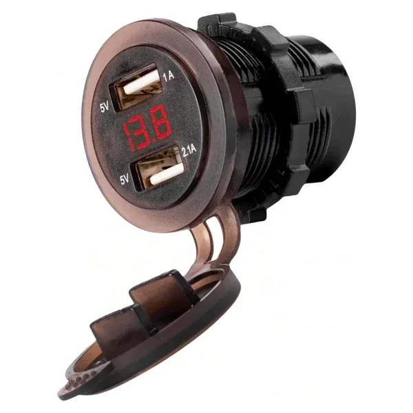IC-266D Pano Tipi Voltmetreli 2'li USB
