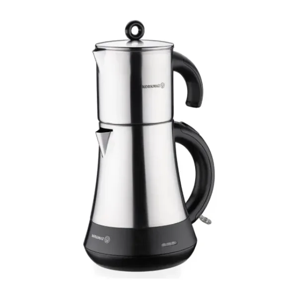 Korkmaz Hasbahçe A851-01 1600 W Siyah Satin Çelik Çay Makinesi