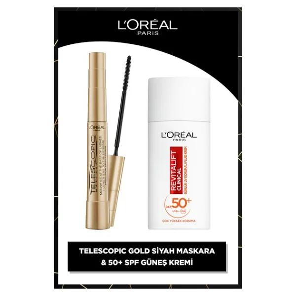 L'Oreal Paris Telescopic Makyaj Seti & Revitalift Clinical Spf 50 Günlük Yüksek Uv Korumalı Yüz Güneş Kr
