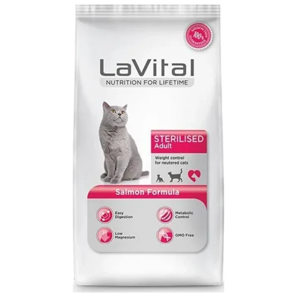 LaVital Somonlu 12 kg Kısırlaştırılmış Yetişkin Kedi Maması