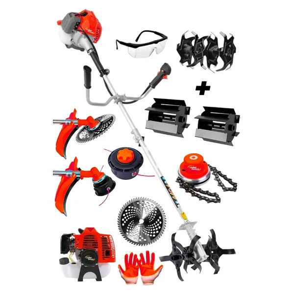 Lieber German 2.1Hp Yan Tipi Akrobat & Dip Çapalama + Canavar Ot Çalı Çim Biçme Tırpan Makinesi