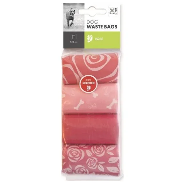 M-Pets Dışkı Toplama Poşeti Gül Kokulu 4X15 PCS
