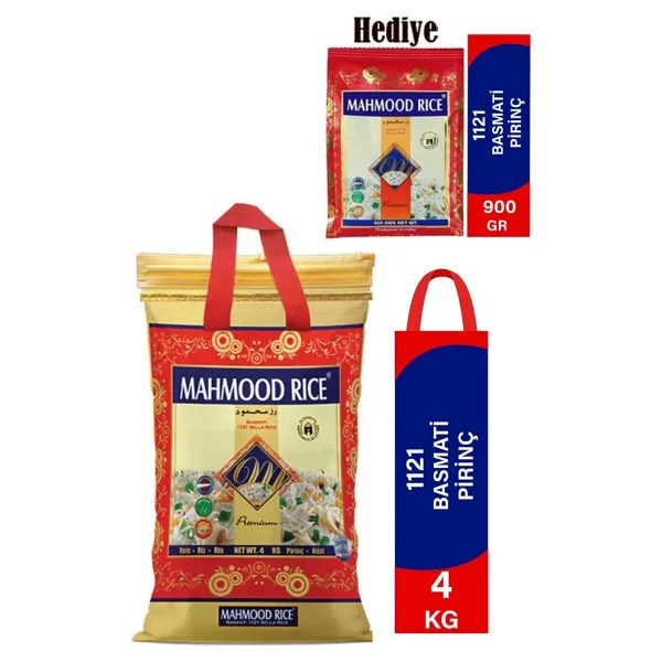 Mahmood Rıce 1121 Basmati Pirinç 4 Kg 1121 + Basmati Pirinç 900 Gr