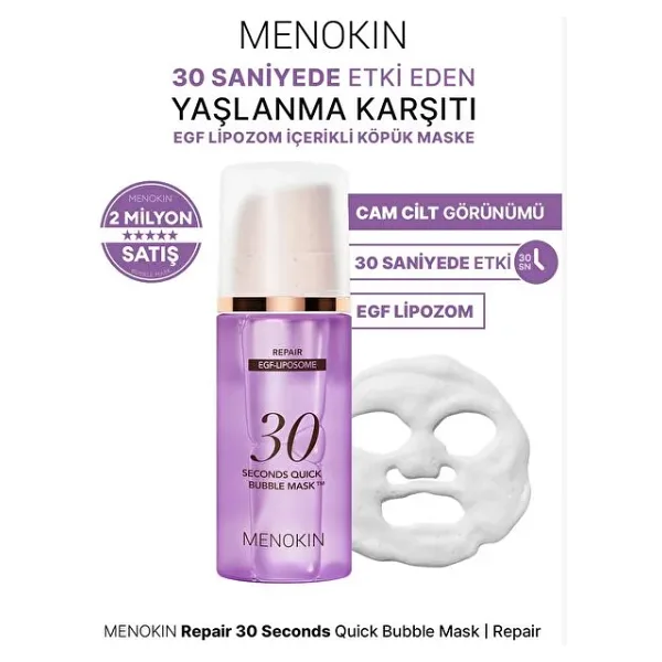 Menokin Repair 30 Seconds Quick Bubble EGF-Liposome Yoğun Onarıcı 95 ml Köpük Yüz Maskesi