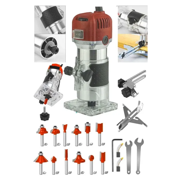 Moonshop 3100 Watt Profesyonel Formika Traşlama Freze Makinası Ve Uçları 6 Mm Pens 2 Yıl Garantili