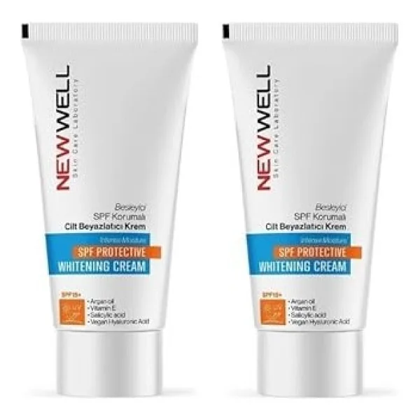 New Well Whitening SPF 15 Besleyici 50 ml 2 Adet Beyazlatıcı Krem