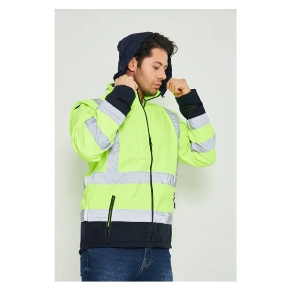 Orange Safety Sarı Softshell Mont Kolları Çıkmalı Reflektörlü 3XL