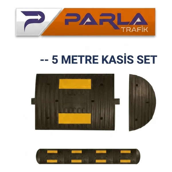 PARLATRAFİK Hız Kesici Kasis , Kauçuk Oval 5 metre Set