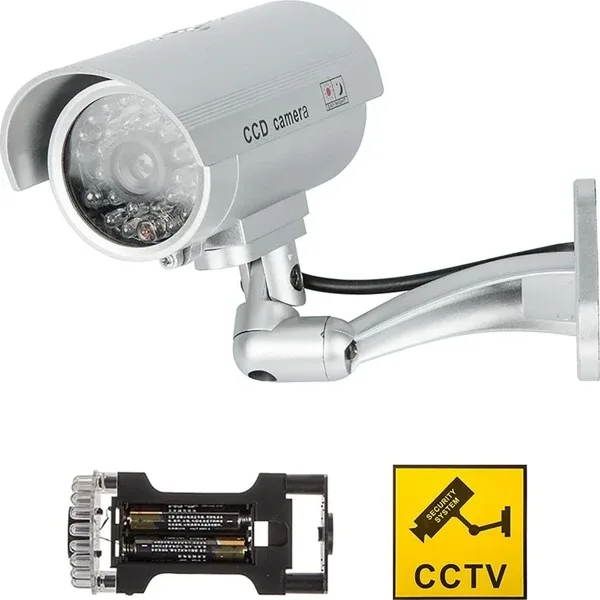 Powermaster Kırmızı Ledli Caydırıcı Sahte Maket Kamera Pilli Yanıp Sönen Işık Dış Mekan İçin Uygun